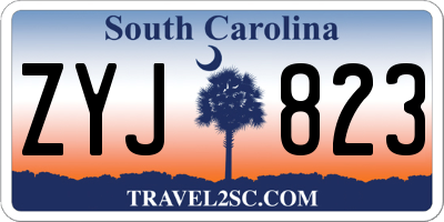 SC license plate ZYJ823