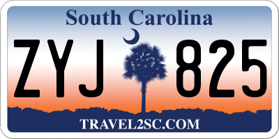 SC license plate ZYJ825