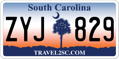SC license plate ZYJ829