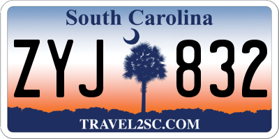 SC license plate ZYJ832