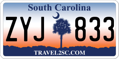 SC license plate ZYJ833