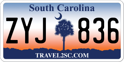 SC license plate ZYJ836