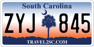 SC license plate ZYJ845