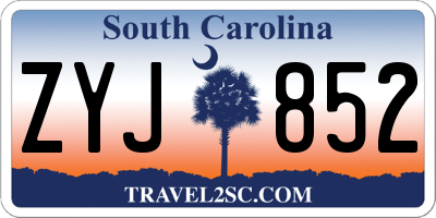 SC license plate ZYJ852