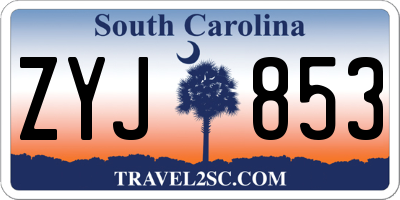 SC license plate ZYJ853