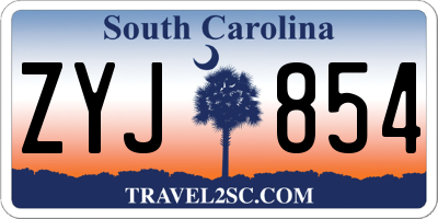 SC license plate ZYJ854