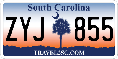 SC license plate ZYJ855