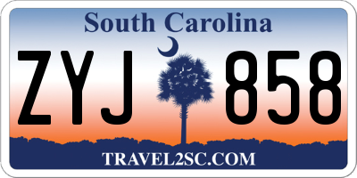 SC license plate ZYJ858