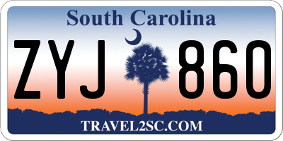 SC license plate ZYJ860