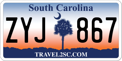 SC license plate ZYJ867