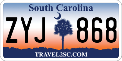 SC license plate ZYJ868