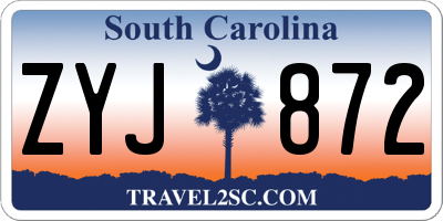 SC license plate ZYJ872