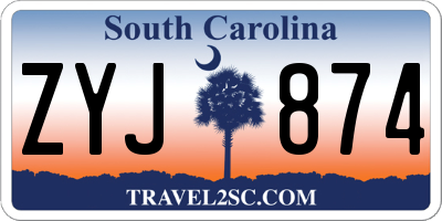 SC license plate ZYJ874