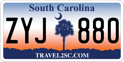 SC license plate ZYJ880