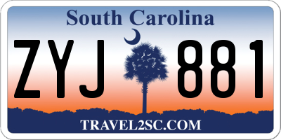 SC license plate ZYJ881