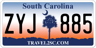 SC license plate ZYJ885