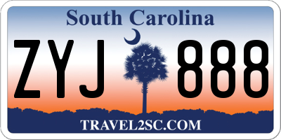 SC license plate ZYJ888
