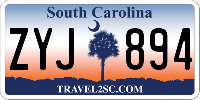 SC license plate ZYJ894