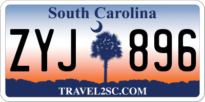 SC license plate ZYJ896