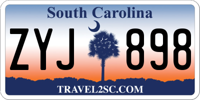 SC license plate ZYJ898