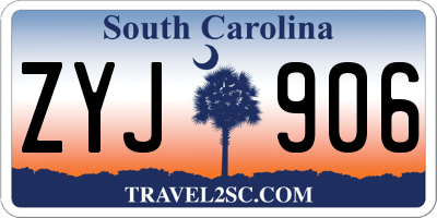 SC license plate ZYJ906