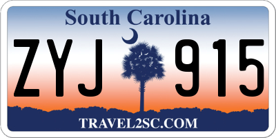 SC license plate ZYJ915