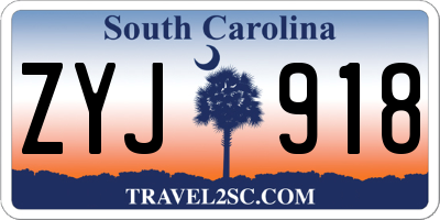 SC license plate ZYJ918