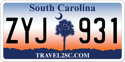 SC license plate ZYJ931