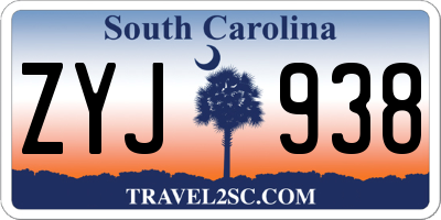SC license plate ZYJ938