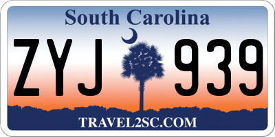 SC license plate ZYJ939