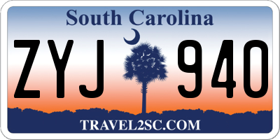 SC license plate ZYJ940