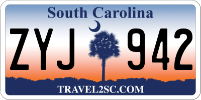 SC license plate ZYJ942