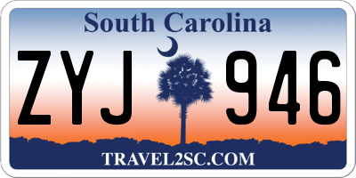 SC license plate ZYJ946