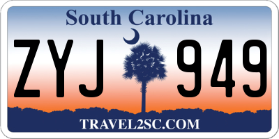 SC license plate ZYJ949