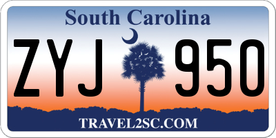 SC license plate ZYJ950