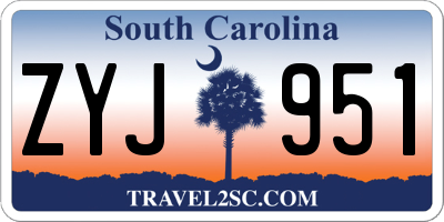 SC license plate ZYJ951
