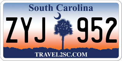 SC license plate ZYJ952