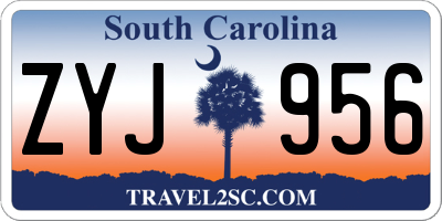 SC license plate ZYJ956