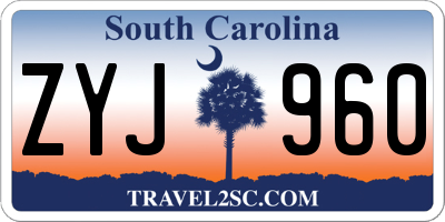 SC license plate ZYJ960