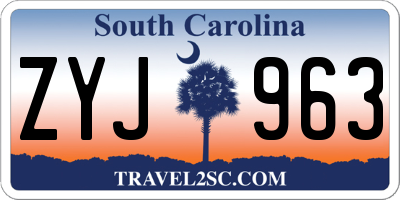 SC license plate ZYJ963
