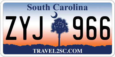 SC license plate ZYJ966