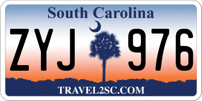 SC license plate ZYJ976