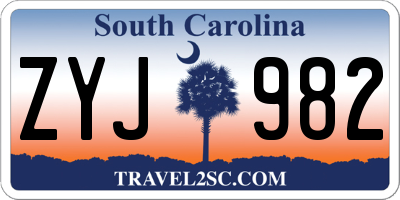 SC license plate ZYJ982
