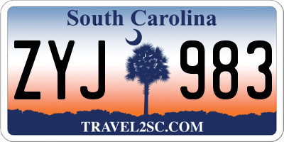 SC license plate ZYJ983