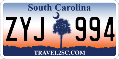 SC license plate ZYJ994