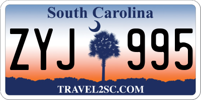 SC license plate ZYJ995