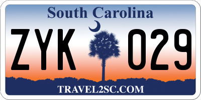 SC license plate ZYK029