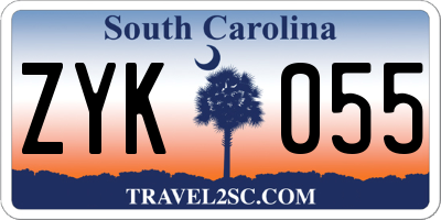 SC license plate ZYK055