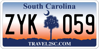 SC license plate ZYK059