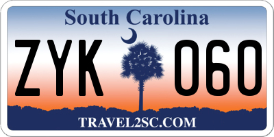 SC license plate ZYK060